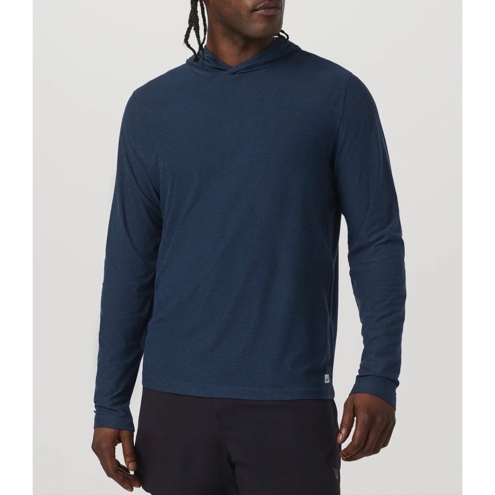 Vuori Strato Tech Hoodie Performance Men's Navy Heather Large Gorpcore